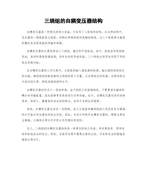 三绕组的自耦变压器结构