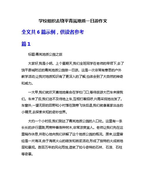 学校组织去饶平青岚地质一日游作文