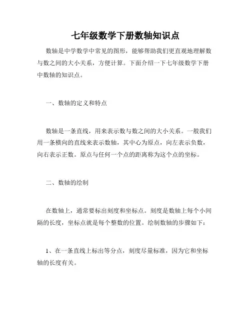 七年级数学下册数轴知识点