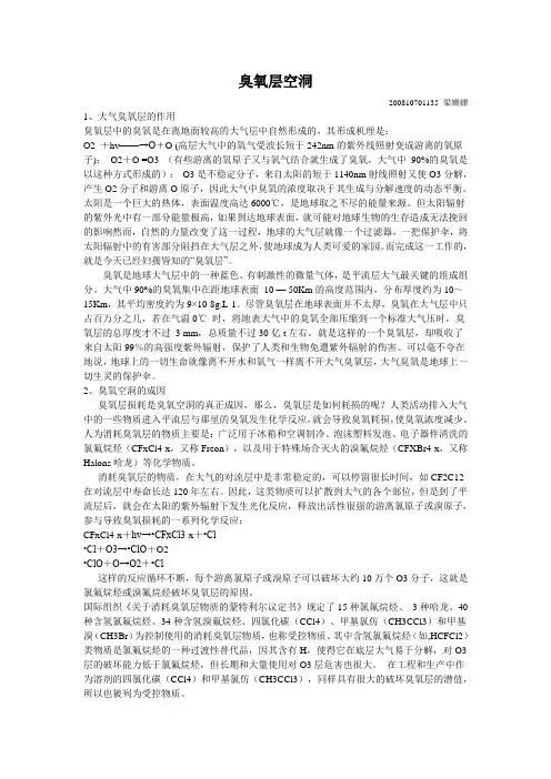 臭氧层空洞的成因