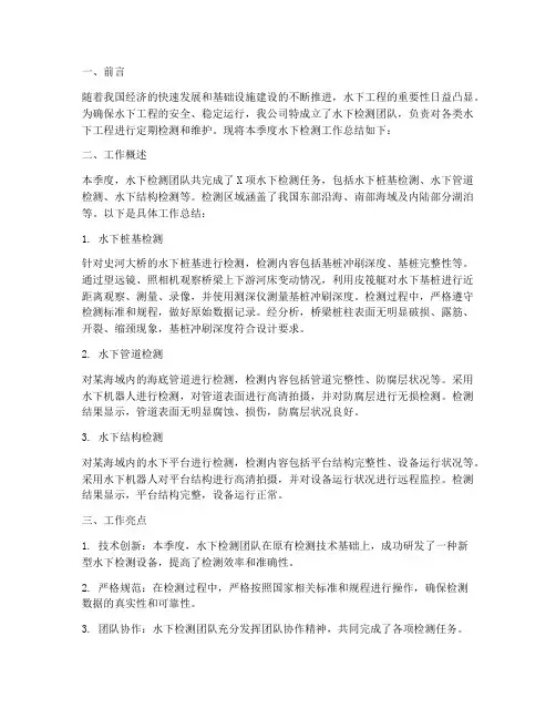 水下检测工作总结报告
