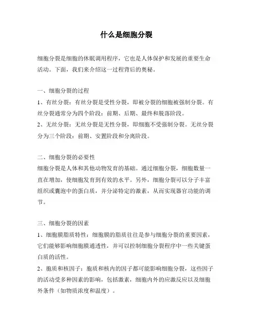 什么是细胞分裂