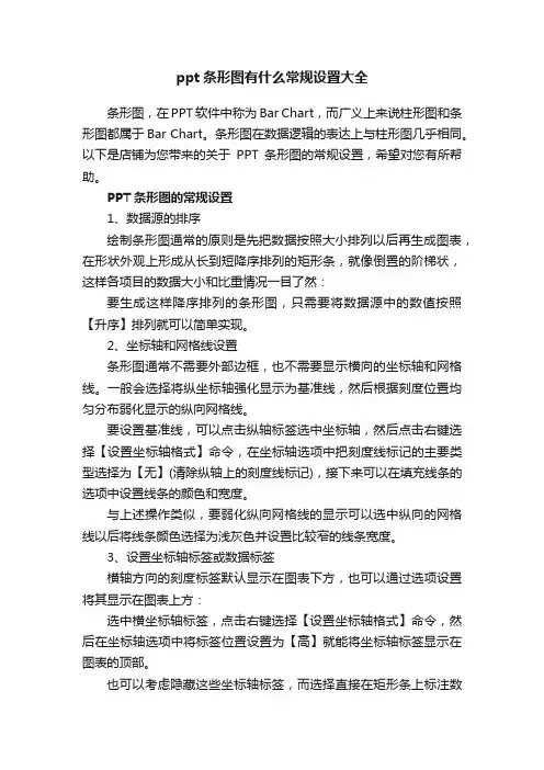 ppt条形图有什么常规设置大全