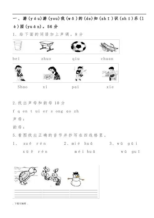 幼小衔接汉语拼音知识练习题4