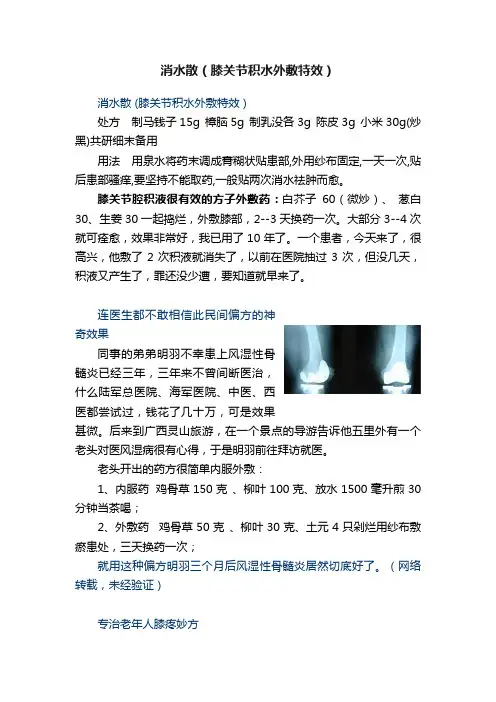消水散（膝关节积水外敷特效）