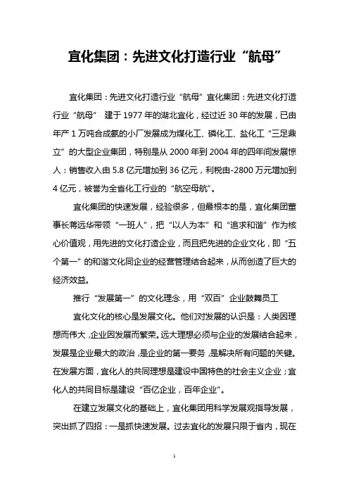 宜化集团：先进文化打造行业“航母”