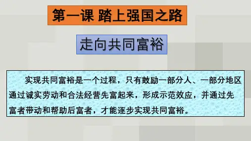 人教版道德和法治九年级上册 1.2 走向共同富裕 课件(共12张PPT)
