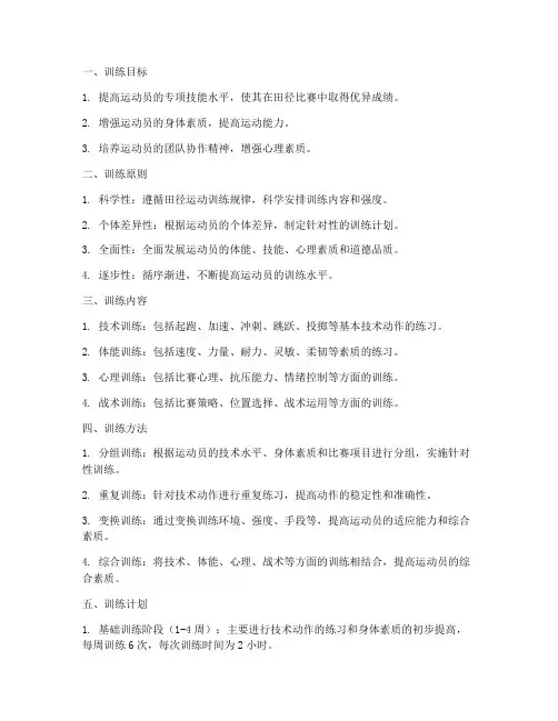 田径体育专项训练方案