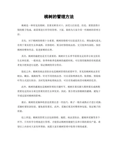桃树的管理方法