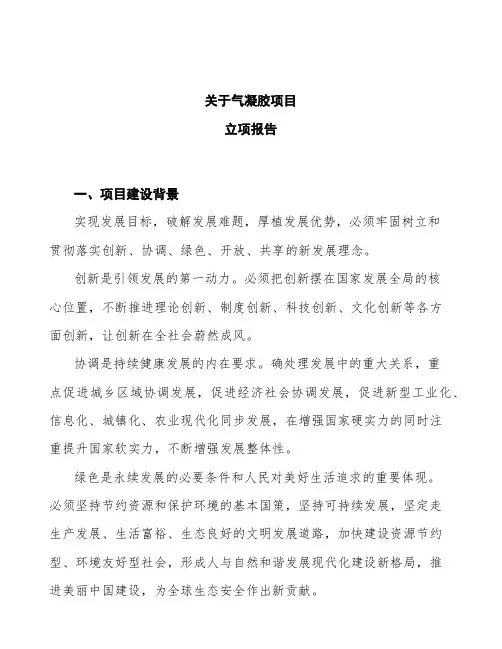气凝胶项目立项报告