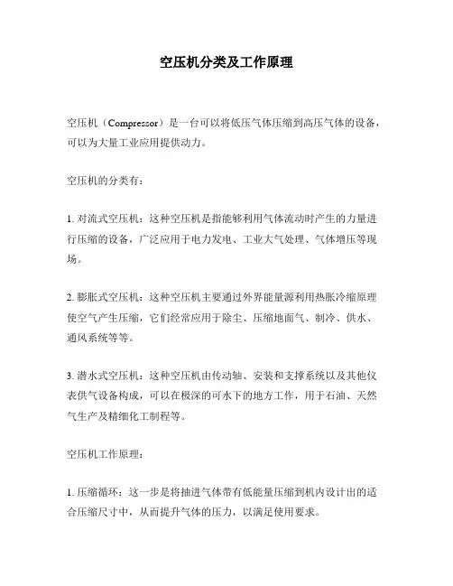空压机分类及工作原理