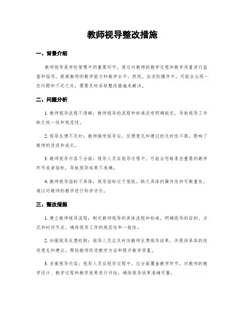 教师视导整改措施
