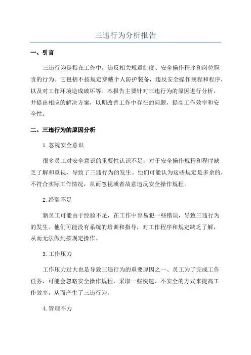 三违行为分析报告