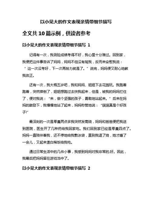 以小见大的作文表现亲情带细节描写