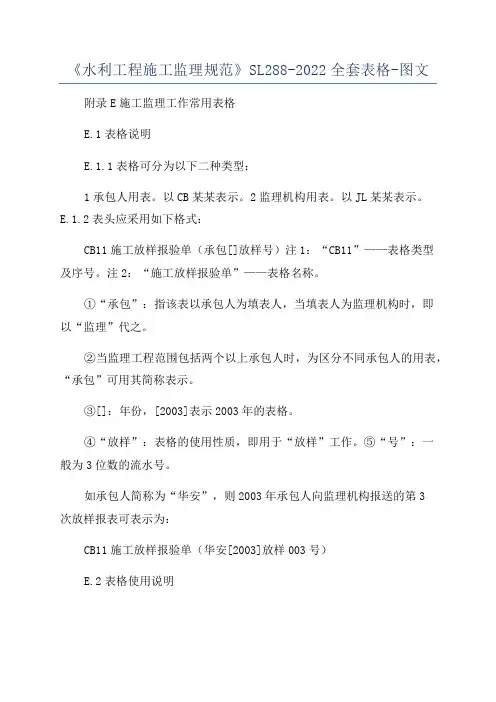 《水利工程施工监理规范》SL288-2022全套表格-图文
