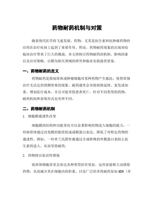 药物耐药机制与对策
