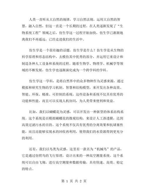 仿生学小学作文范文