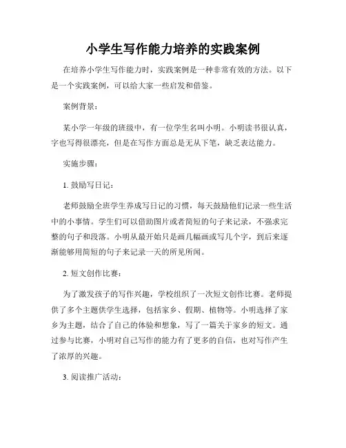 小学生写作能力培养的实践案例
