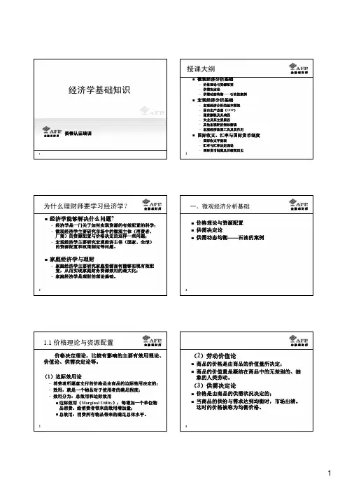 2021年AFP金融理财师精品课件-经济学基础知识
