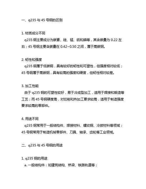 q235与45号钢的区别与用途