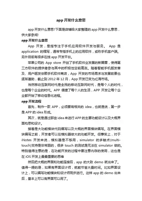 app开发什么意思