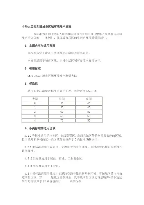 中华人民共和国城市区域环境噪声标准