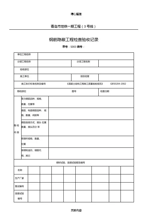 质检表格模板格