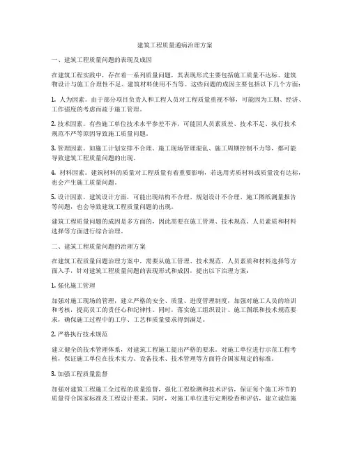 建筑工程质量通病治理方案
