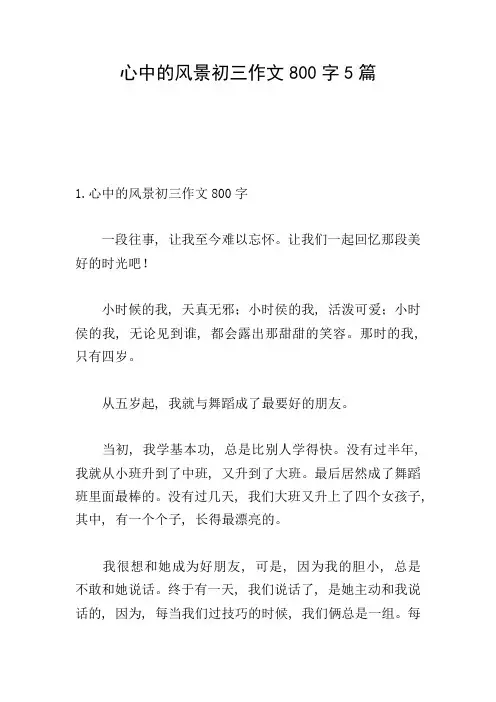 心中的风景初三作文800字5篇