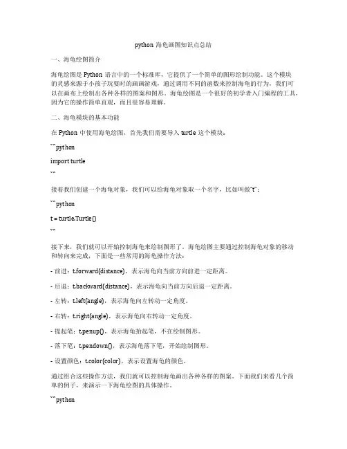 python海龟画图知识点总结