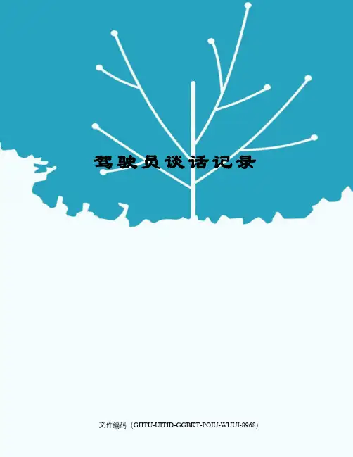 驾驶员谈话记录