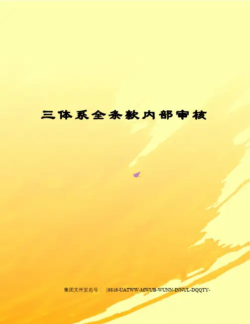 三体系全条款内部审核