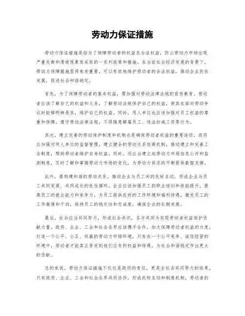 劳动力保证措施