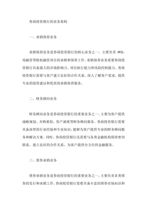 券商投资银行的业务架构