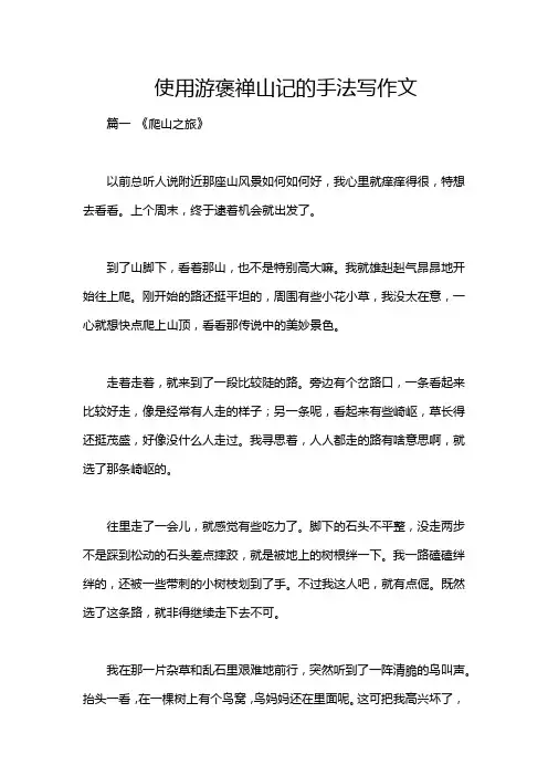 使用游褒禅山记的手法写作文