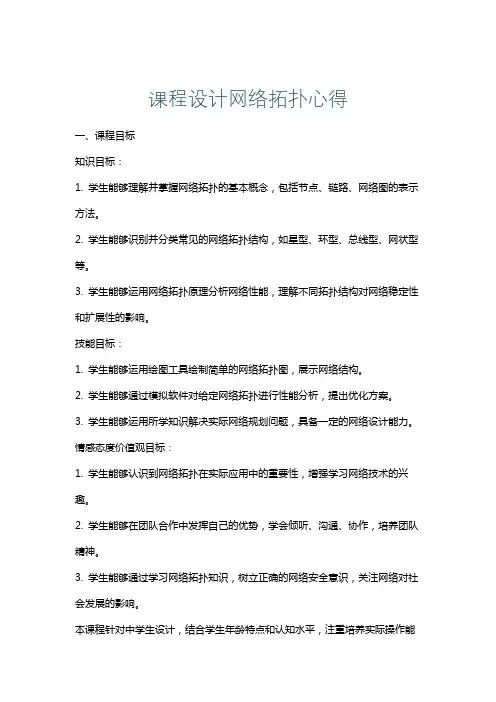 课程设计网络拓扑心得