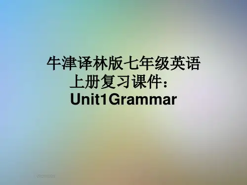 牛津译林版七年级英语上册复习课件：Unit1Grammar