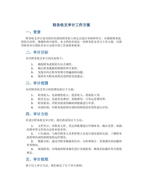 财务收支审计工作方案