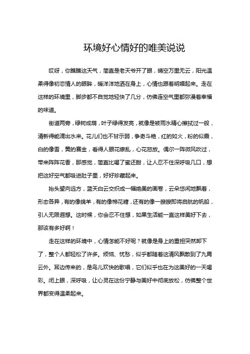 环境好心情好的唯美说说