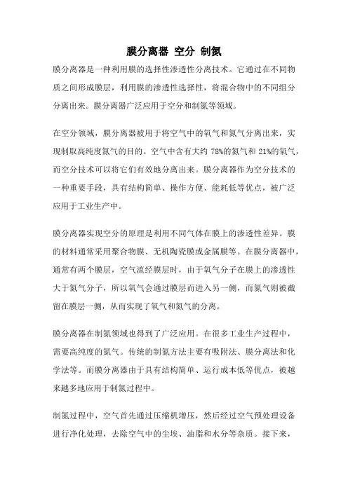 膜分离器 空分 制氮