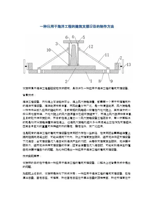 一种应用于海洋工程的建筑支撑设备的制作方法