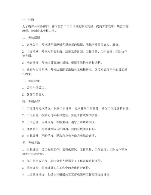 工作计划考核办法