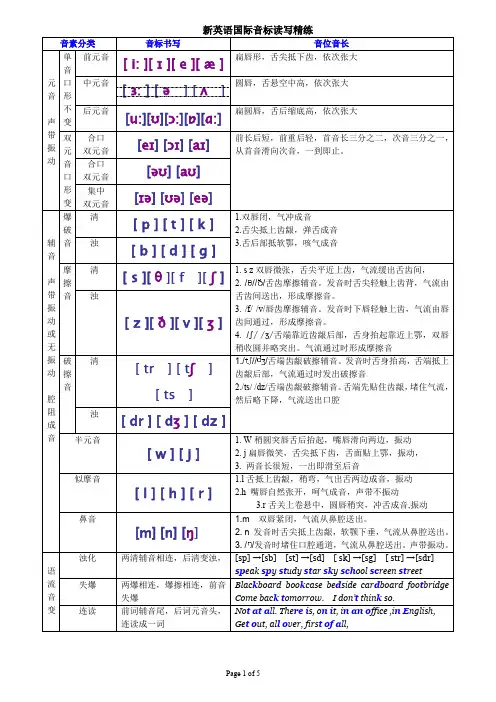 --非常好的---新英语国际音标分类四线三格书写习练精心编辑