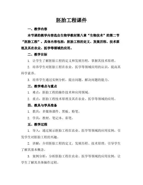 胚胎工程课件