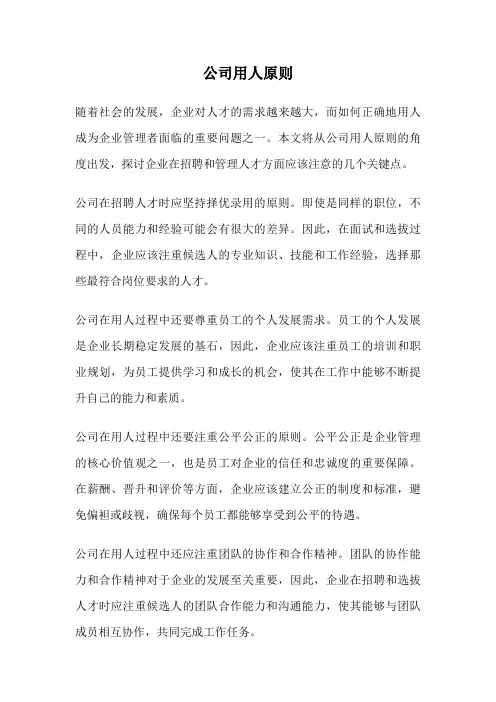 公司用人原则