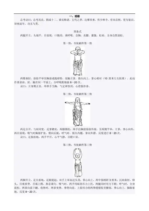 最新《少林易筋经》十二势图解学习资料