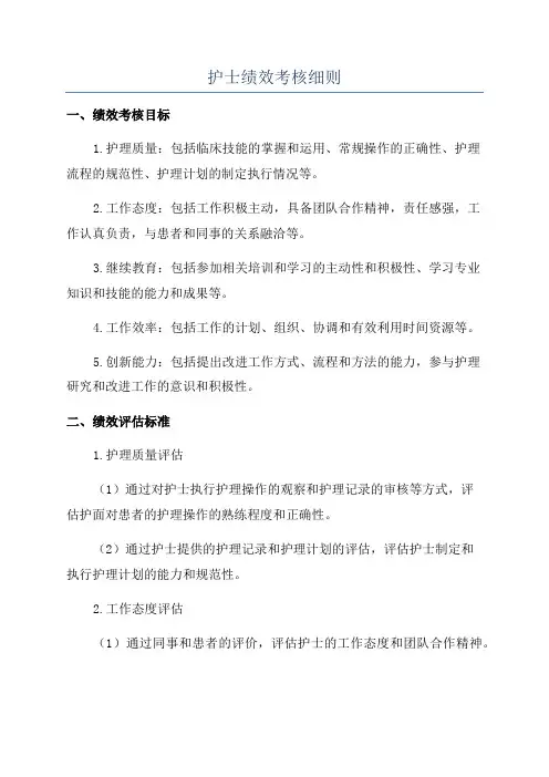 护士绩效考核细则
