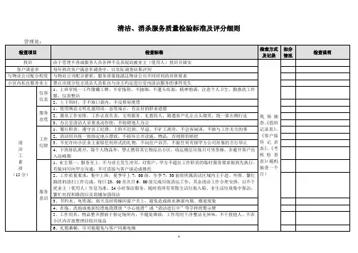 清洁、消杀服务质量检验标准及评分细则