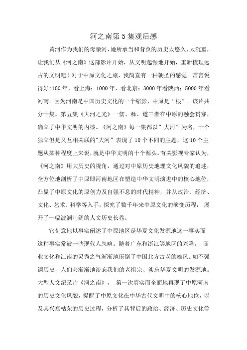 河之南第5集观后感