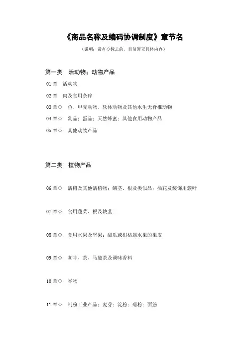 (管理制度)商品名称及编码协调制度(推荐)